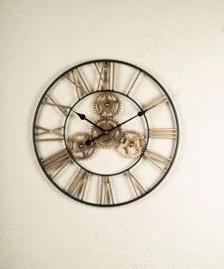 The Golden Triangle India Sprint Metal Wall Clock - Black & Bronze Wall Clocks