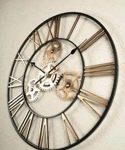 The Golden Triangle India Sprint Metal Wall Clock - Black & Bronze Wall Clocks