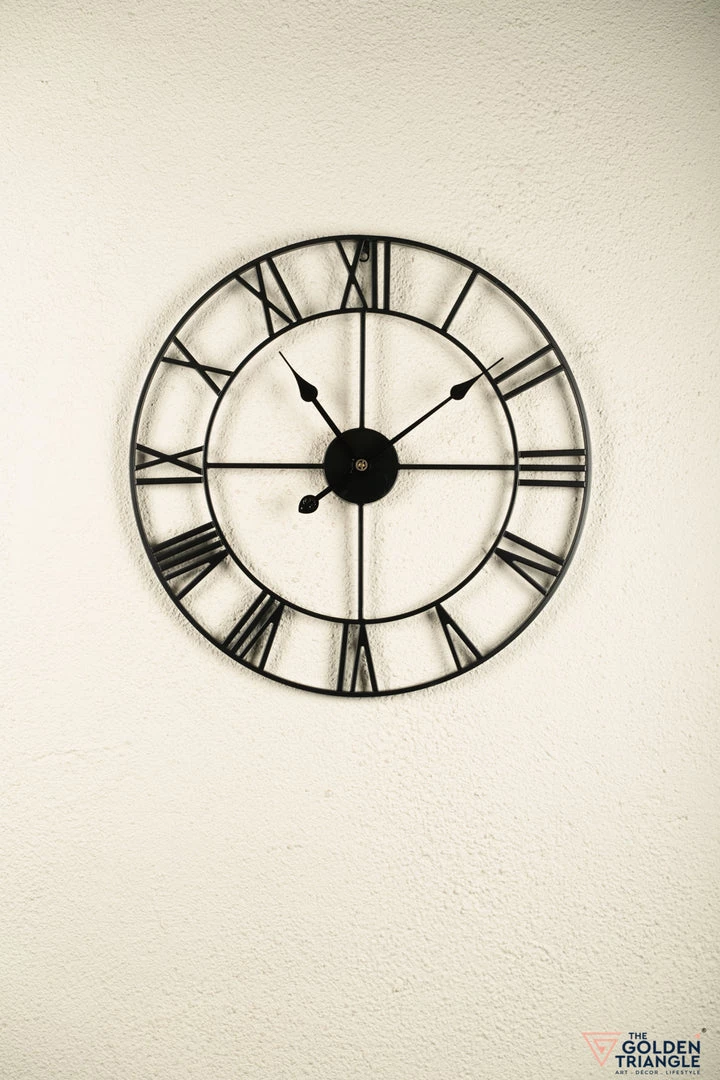The Golden Triangle India Wall Clocks Cosmo Metal Wall Clock - Black 3 The Golden Triangle India Wall Clocks Cosmo Metal Wall Clock - Black