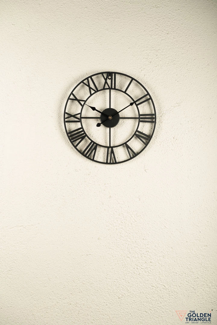 The Golden Triangle India Wall Clocks Cosmo Metal Wall Clock - Black 6 The Golden Triangle India Wall Clocks Cosmo Metal Wall Clock - Black