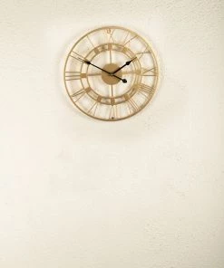 The Golden Triangle India Wall Clocks Nico Metal Wall Clock - Gold
