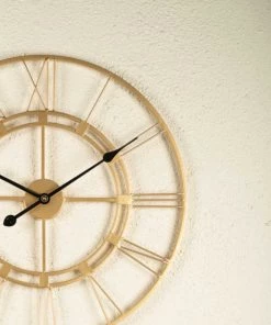 The Golden Triangle India Wall Clocks Nico Metal Wall Clock - Gold