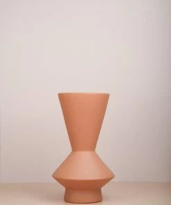 The Golden Triangle India Sots Tapered Ceramic Vase - Coral