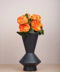 The Golden Triangle India Sots Tapered Ceramic Vase - Purple