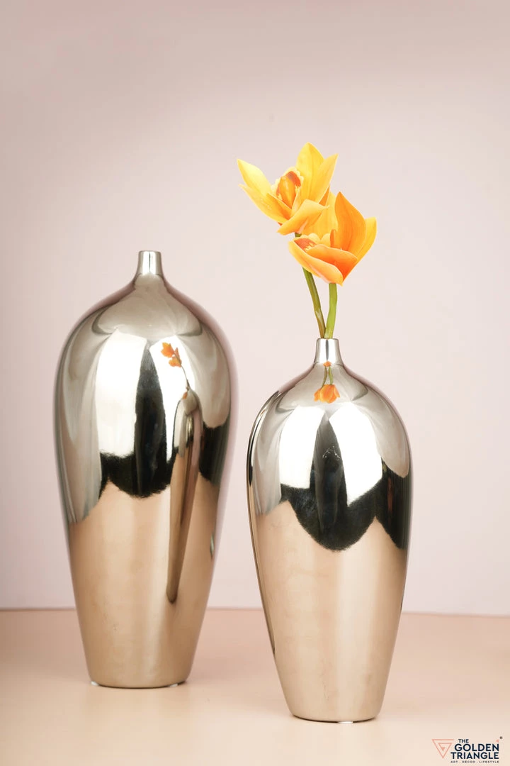 The Golden Triangle India Clint Metallic Silver Vase Glitz Collection 3 The Golden Triangle India Clint Metallic Silver Vase Glitz Collection