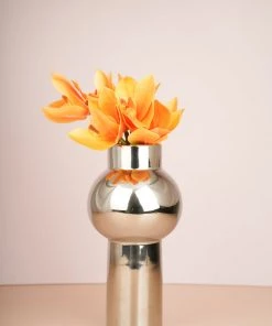 The Golden Triangle India Maxim Metallic Silver Vase Glitz Collection