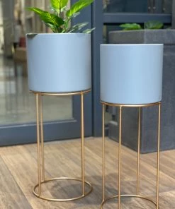 The-Golden-Triangle-India Planters Mori Gray Planter - Small