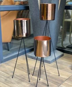 The-Golden-Triangle-India Coil Planter - Rosegold Planters