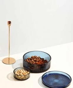 The-Golden-Triangle-India Vases Zien | Blue Glass Nut Bowl With A Lid - Large