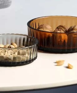The-Golden-Triangle-India Zien | Brown Glass Nut Bowl With A Lid - Medium