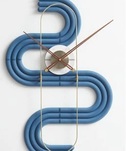 The Golden Triangle India Estella Collection Viola Wall Clock - Blue