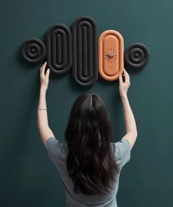 The Golden Triangle India Ciel Wall Clock - Black & Orange 9 The Golden Triangle India Ciel Wall Clock - Black & Orange