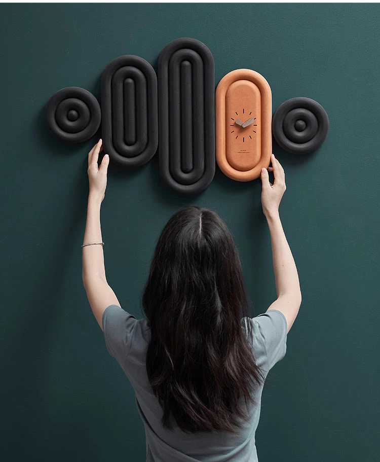 The Golden Triangle India Ciel Wall Clock - Black & Orange 5 The Golden Triangle India Ciel Wall Clock - Black & Orange