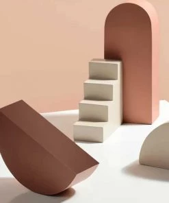 The-Golden-Triangle-India Artefacts Skala - Semi Circle Block - Coral