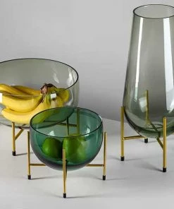 The-Golden-Triangle-India Vases Fran Glass Fruit Bowl - Green