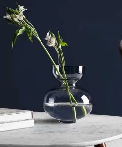 The-Golden-Triangle-India Vases Cori Curvaceous Glass Vase - Smoke