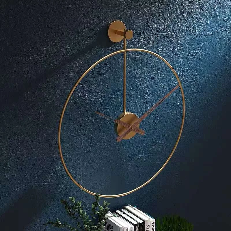 The Golden Triangle India Wall Clocks Nova Metal Wall Clock With Wooden Hands - Gold 5 The Golden Triangle India Wall Clocks Nova Metal Wall Clock With Wooden Hands - Gold