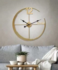 The Golden Triangle India Dexter Metal Wall Clock - Gold Wall Clocks
