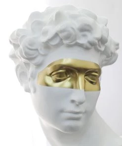 The-Golden-Triangle-India Sale Opus - Roman White Head Sculpture With Gold Eye Patch