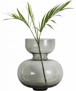 The-Golden-Triangle-India Vases Cori Curvaceous Glass Vase - Smoke