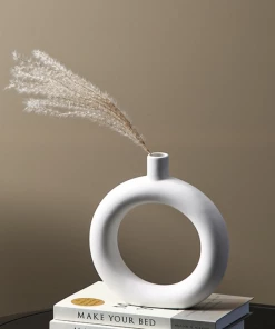 The Golden Triangle India Doughnut Vase - White